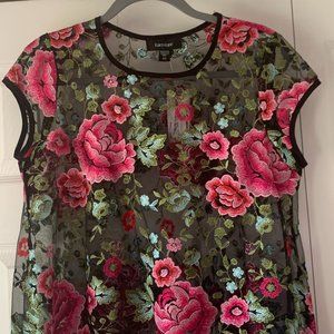 Karen Kane Floral Embroidered Blouse  NWT  Small